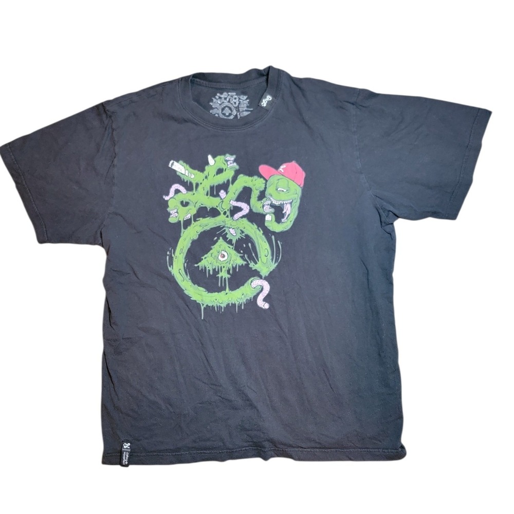 LRG T-Shirt Mens XL Black Excellent Slime Monster Graphic Streetwear K111011